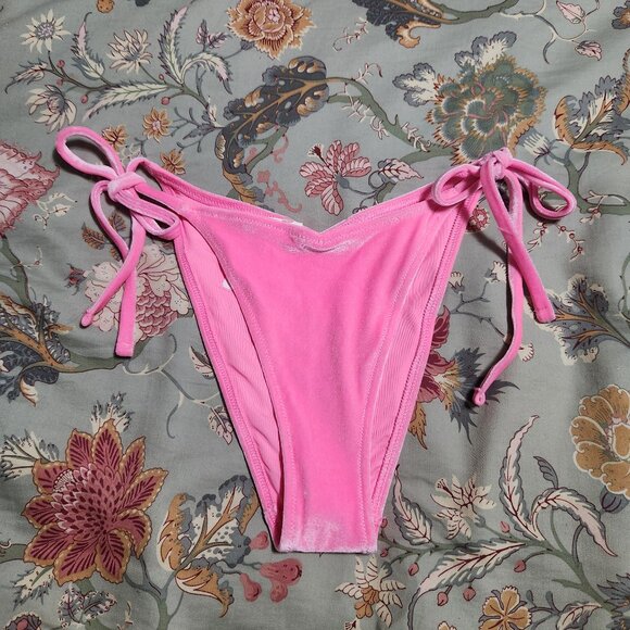 aerie Other - Aerie Cheekiest Velvet Bikini Bottoms Pink Size Small New With Tags